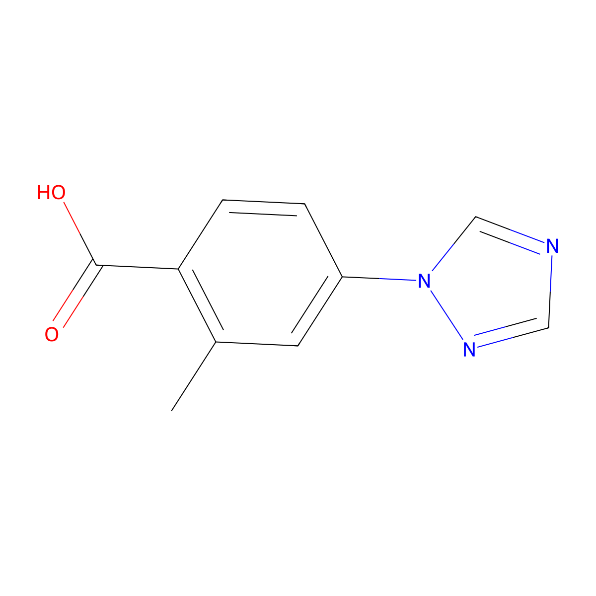 2-methyl-4-(1H-1,2,4-triazol-1-yl)benzoic acid molecular structure, CAS 220141-17-3