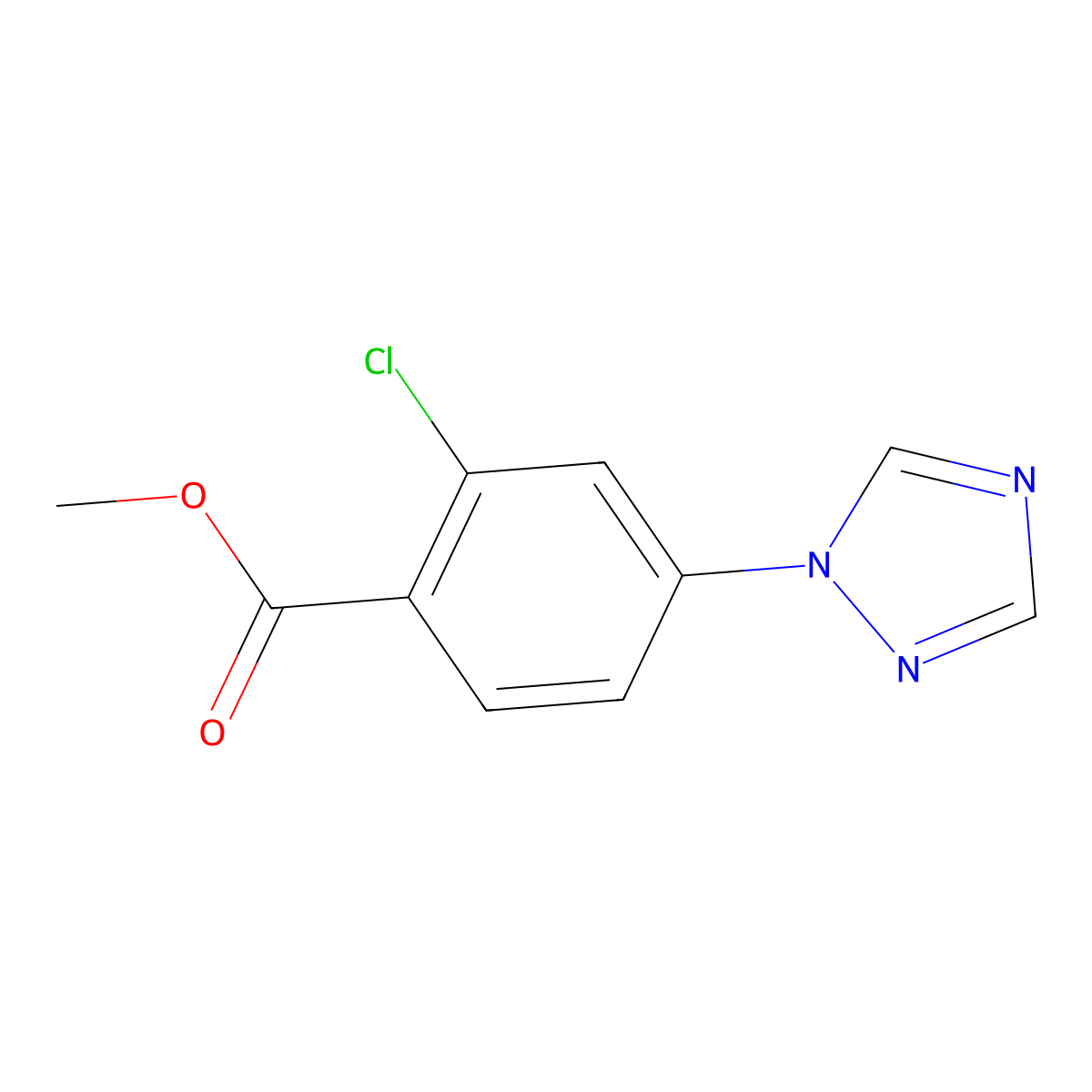 Methyl 2-chloro-4-(1H-1,2,4-triazol-1-yl)benzenecarboxylate molecular structure, CAS 220141-20-8