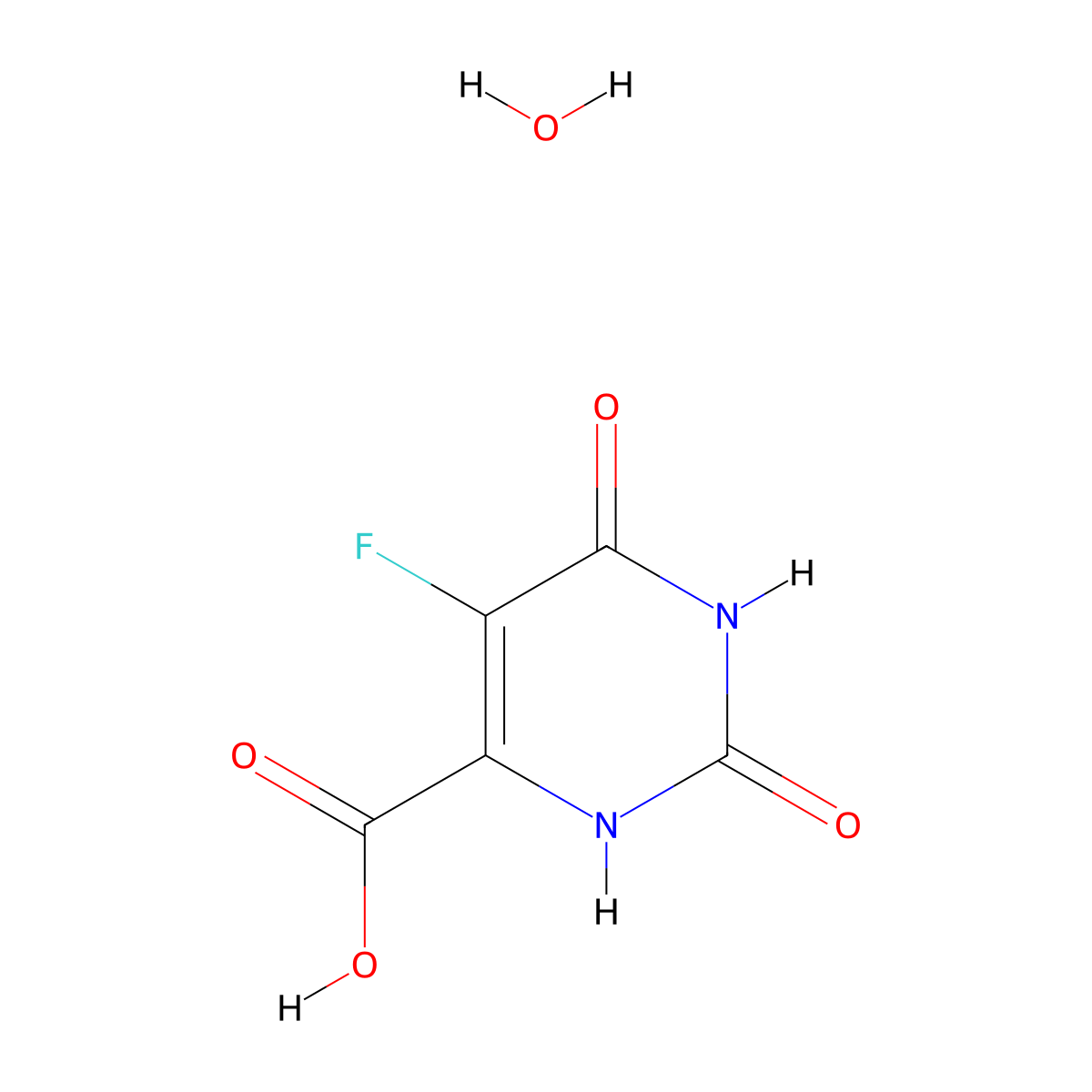 5-Fluoroorotic acid monohydrate molecular structure, CAS 220141-70-8