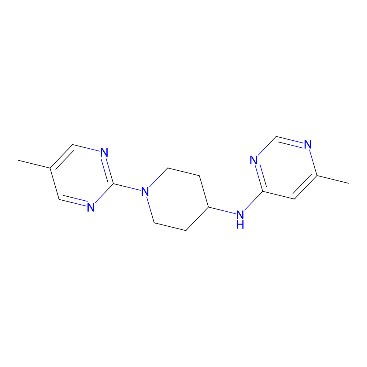 6-methyl-N-[1-(5-methylpyrimidin-2-yl)piperidin-4-yl]pyrimidin-4-amine molecular structure, CAS 2201426-10-8