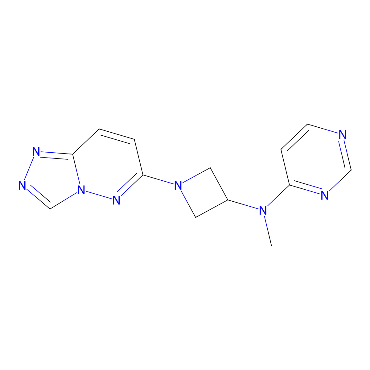 N-methyl-N-(1-{[1,2,4]triazolo[4,3-b]pyridazin-6-yl}azetidin-3-yl)pyrimidin-4-amine molecular structure, CAS 2201430-38-6