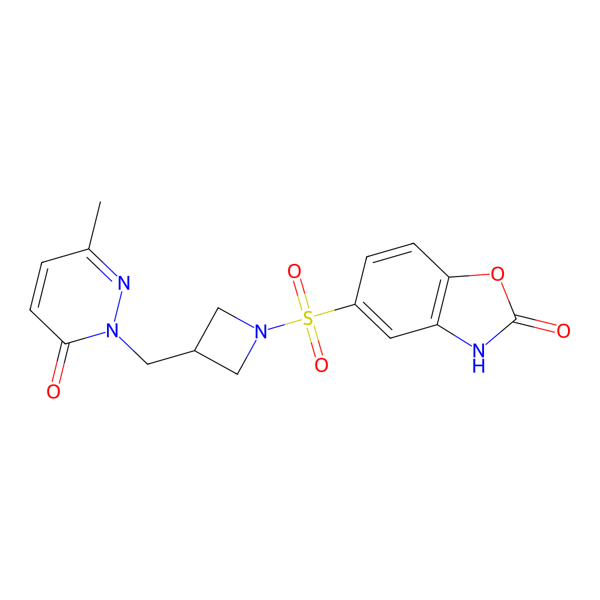 5-({3-[(3-Methyl-6-oxo-1,6-dihydropyridazin-1-yl)methyl]azetidin-1-yl}sulfonyl)-2,3-dihydro-1,3-benzoxazol-2-one molecular structure, CAS 2201434-62-8
