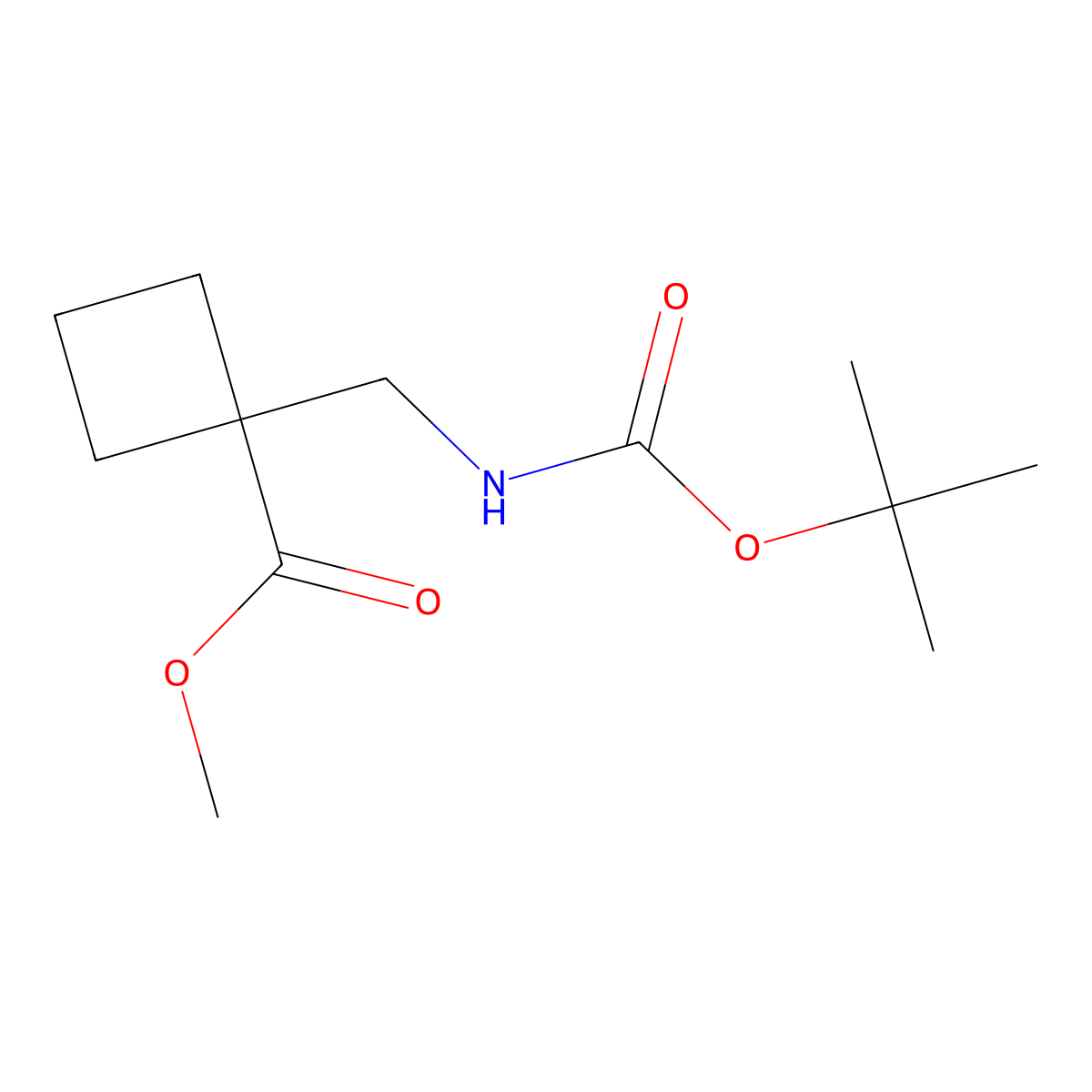 Tert-butyl 1-(methoxycarbonyl)cyclobutylmethylcarbamate molecular structure, CAS 220145-18-6