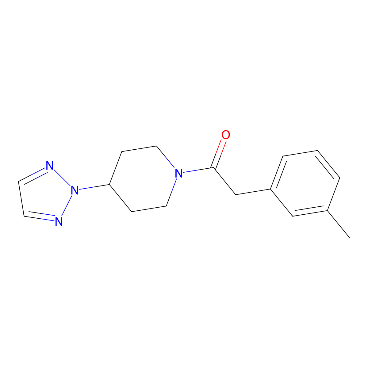 1-(4-(2H-1,2,3-triazol-2-yl)piperidin-1-yl)-2-(m-tolyl)ethanone molecular structure, CAS 2201470-75-7