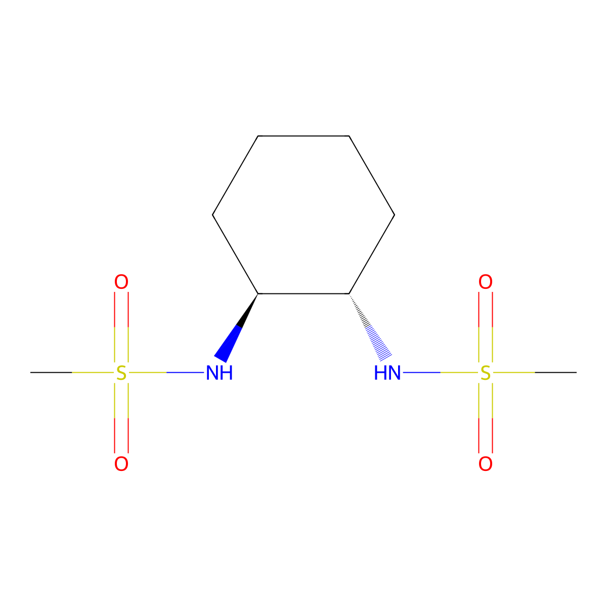 N-((1S,2S)-2-methanesulfonamidocyclohexyl)methanesulfonamide molecular structure, CAS 220150-70-9