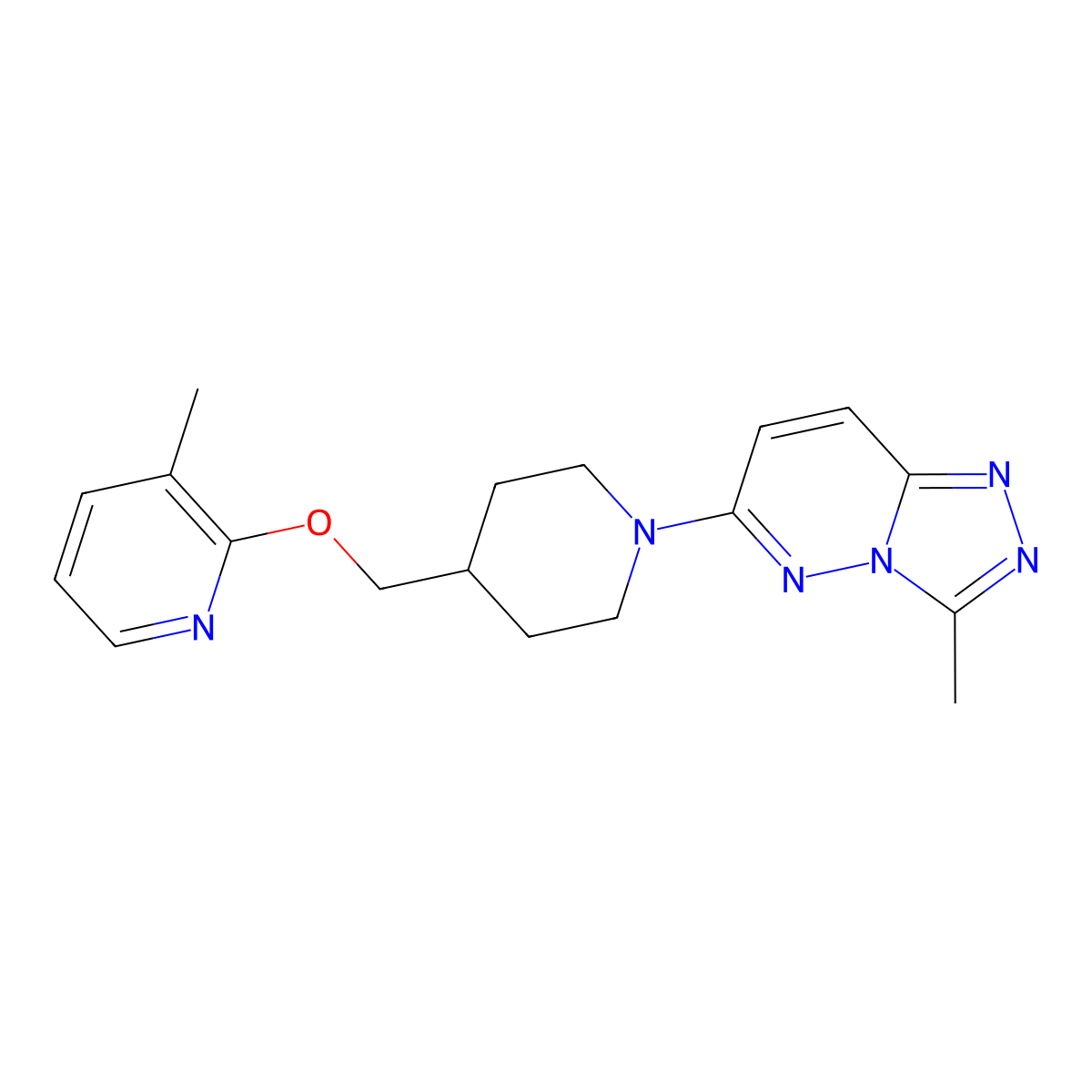 3-Methyl-2-[(1-{3-methyl-[1,2,4]triazolo[4,3-b]pyridazin-6-yl}piperidin-4-yl)methoxy]pyridine molecular structure, CAS 2201502-69-2
