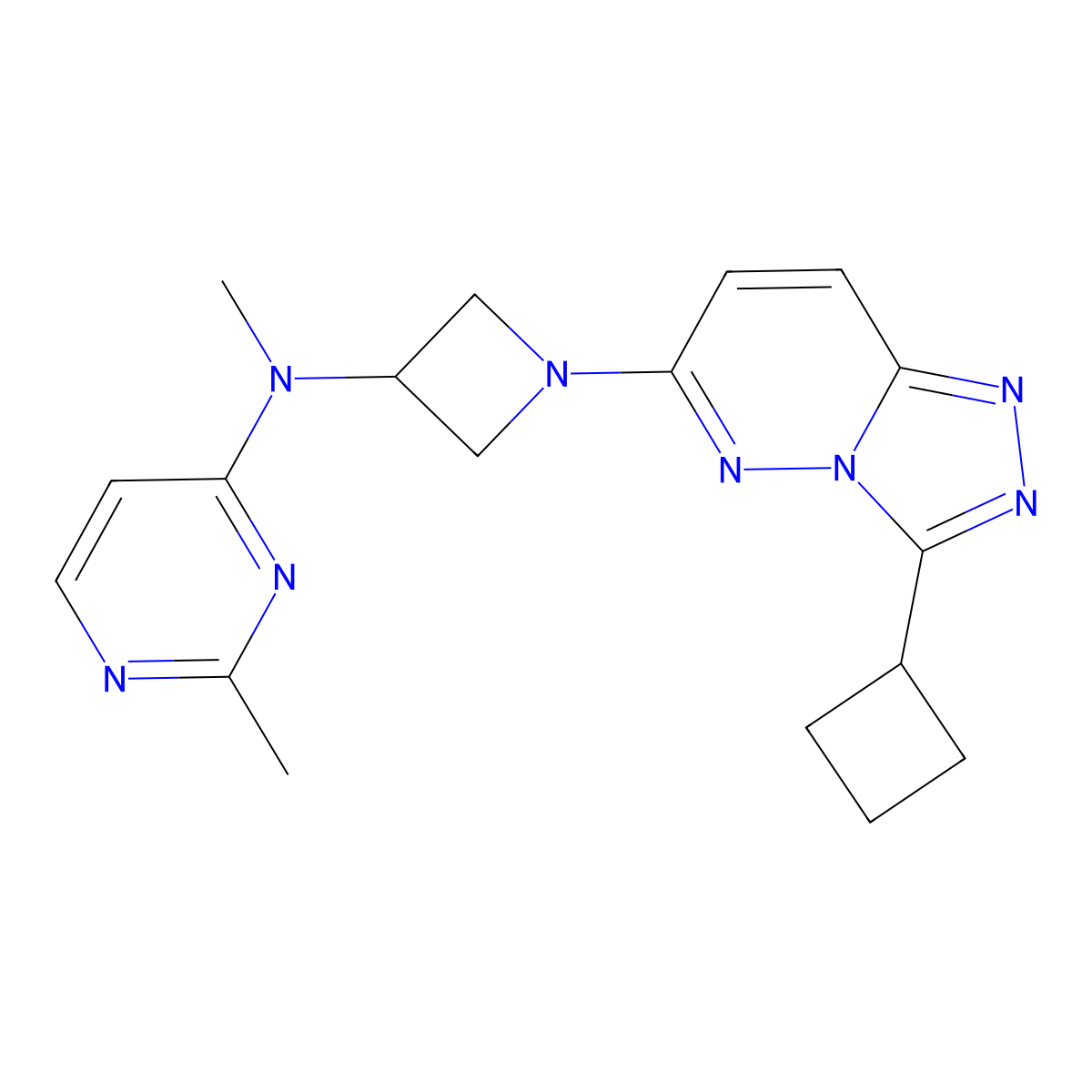 N-(1-{3-cyclobutyl-[1,2,4]triazolo[4,3-b]pyridazin-6-yl}azetidin-3-yl)-N,2-dimethylpyrimidin-4-amine molecular structure, CAS 2201505-48-6