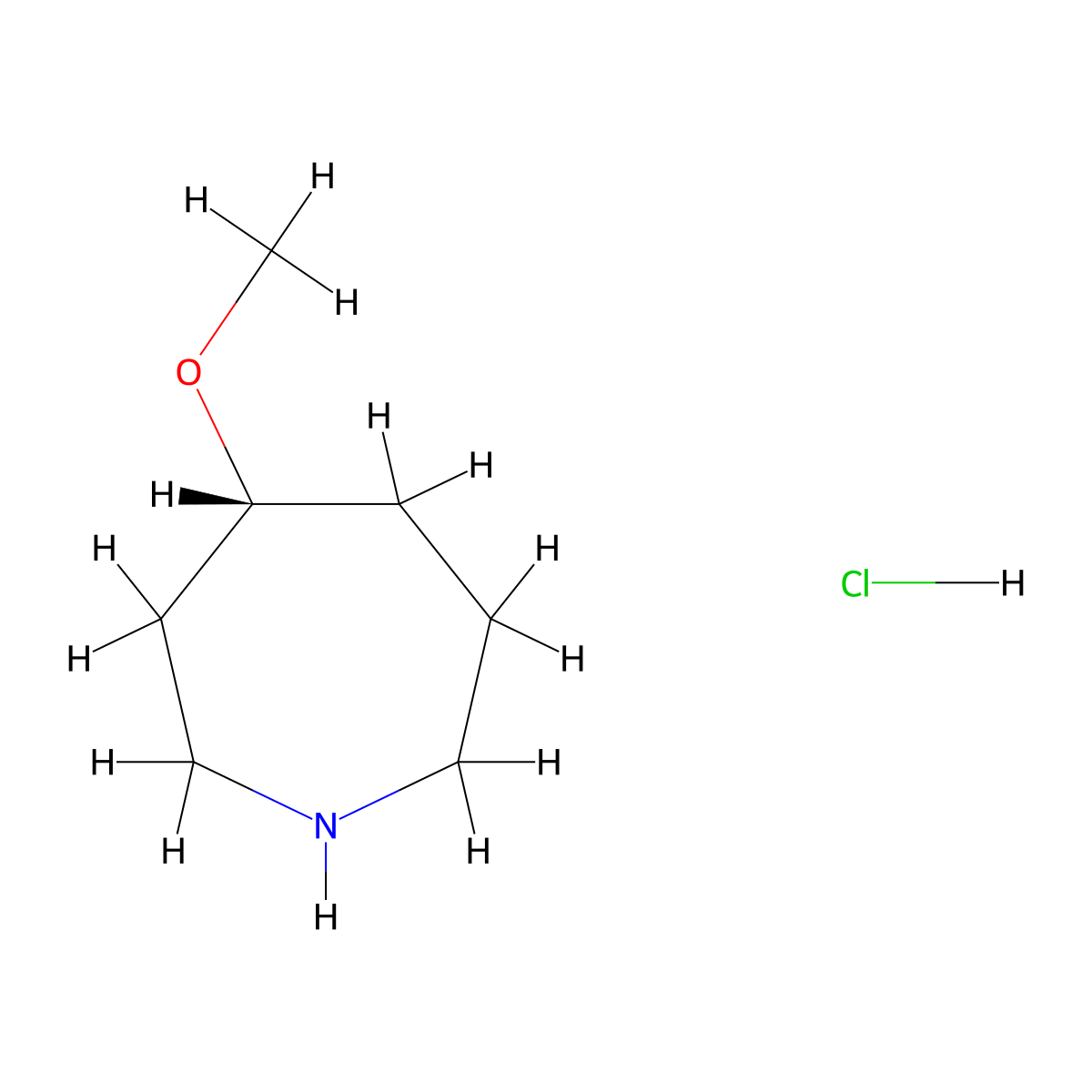 (4R)-4-methoxyazepane hydrochloride molecular structure, CAS 2201512-58-3