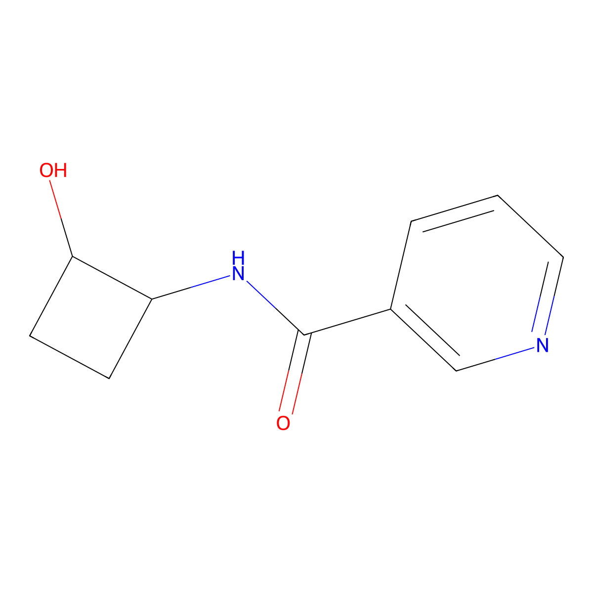 N-(2-hydroxycyclobutyl)pyridine-3-carboxamide molecular structure, CAS 2201542-15-4