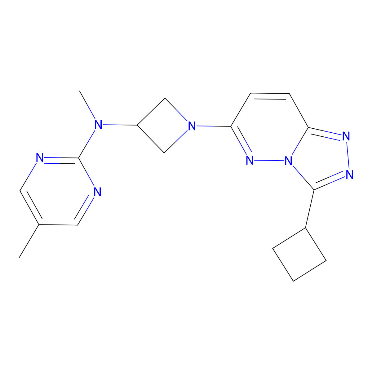 N-(1-{3-cyclobutyl-[1,2,4]triazolo[4,3-b]pyridazin-6-yl}azetidin-3-yl)-N,5-dimethylpyrimidin-2-amine molecular structure, CAS 2201548-58-3