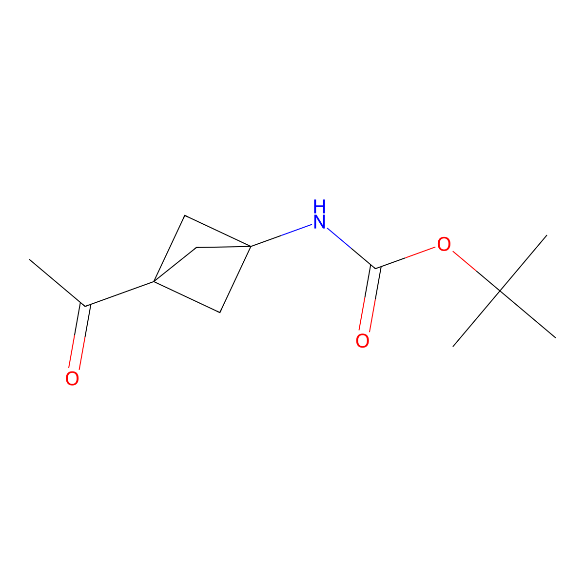 tert-butyl N-(3-acetylbicyclo(1.1.1)pentan-1-yl)carbamate molecular structure, CAS 2201551-76-8