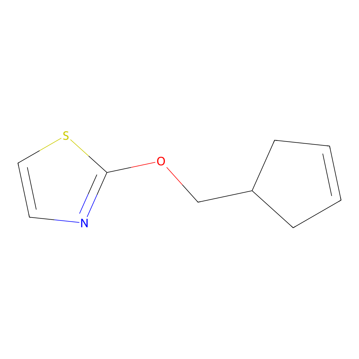 2-[(Cyclopent-3-en-1-yl)methoxy]-1,3-thiazole molecular structure, CAS 2201576-22-7