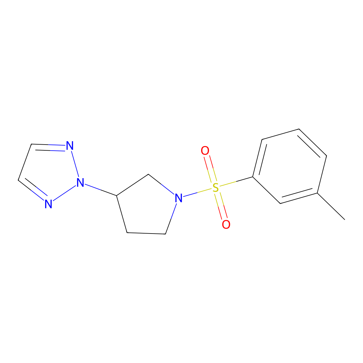 2-(1-(m-tolylsulfonyl)pyrrolidin-3-yl)-2H-1,2,3-triazole molecular structure, CAS 2201579-47-5