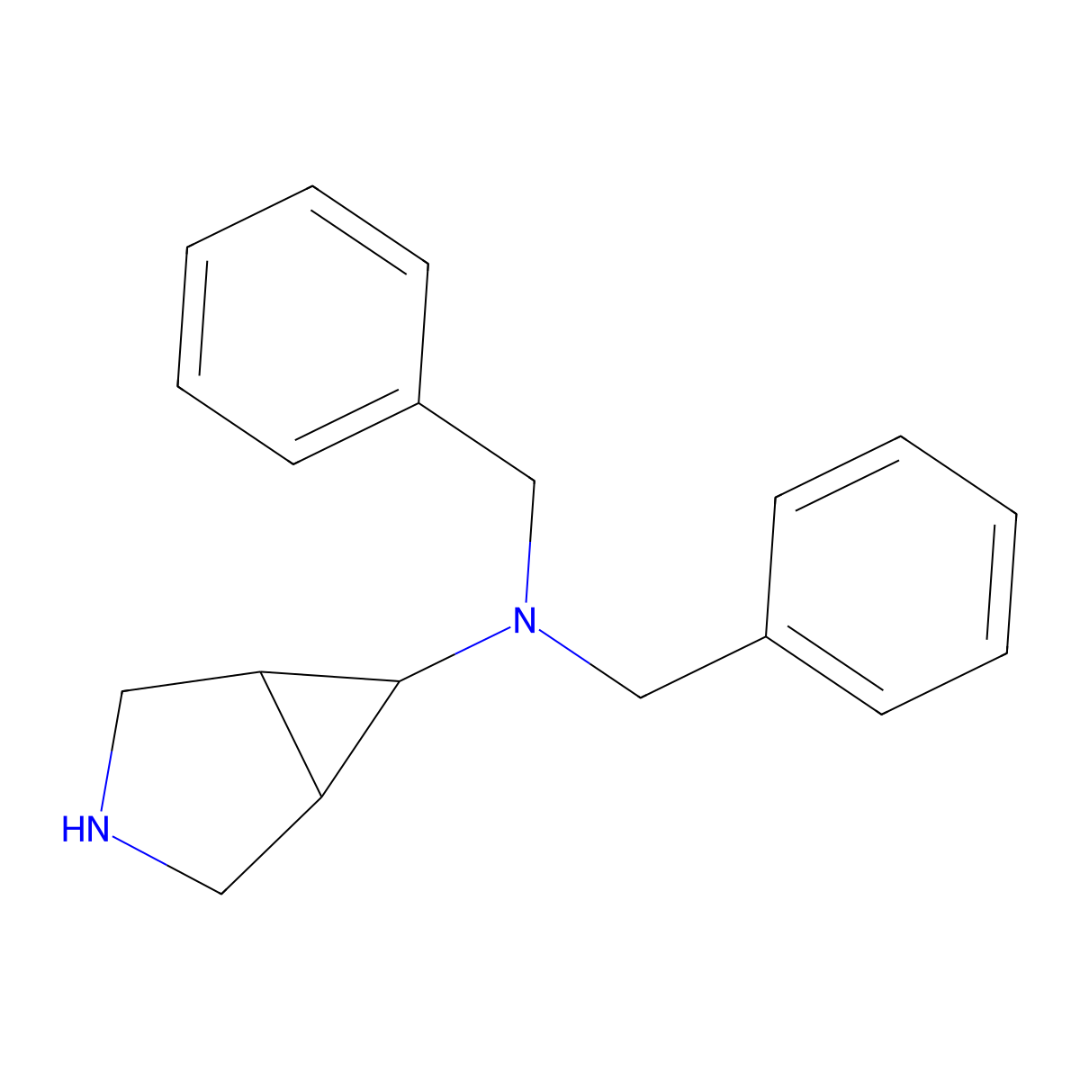 N,N-dibenzyl-3-azabicyclo[3.1.0]hexan-6-amine molecular structure, CAS 220158-68-9