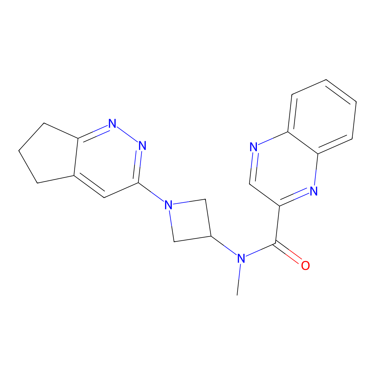 N-(1-{5H,6H,7H-cyclopenta[c]pyridazin-3-yl}azetidin-3-yl)-N-methylquinoxaline-2-carboxamide molecular structure, CAS 2201583-08-4