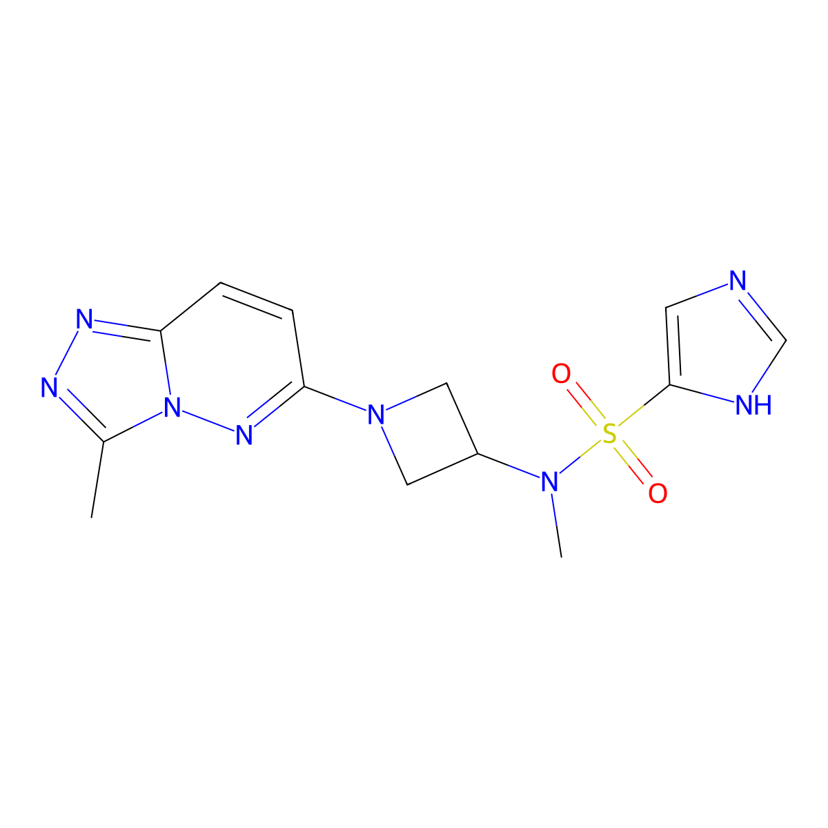 N-methyl-N-(1-{3-methyl-[1,2,4]triazolo[4,3-b]pyridazin-6-yl}azetidin-3-yl)-1H-imidazole-4-sulfonamide molecular structure, CAS 2201583-44-8