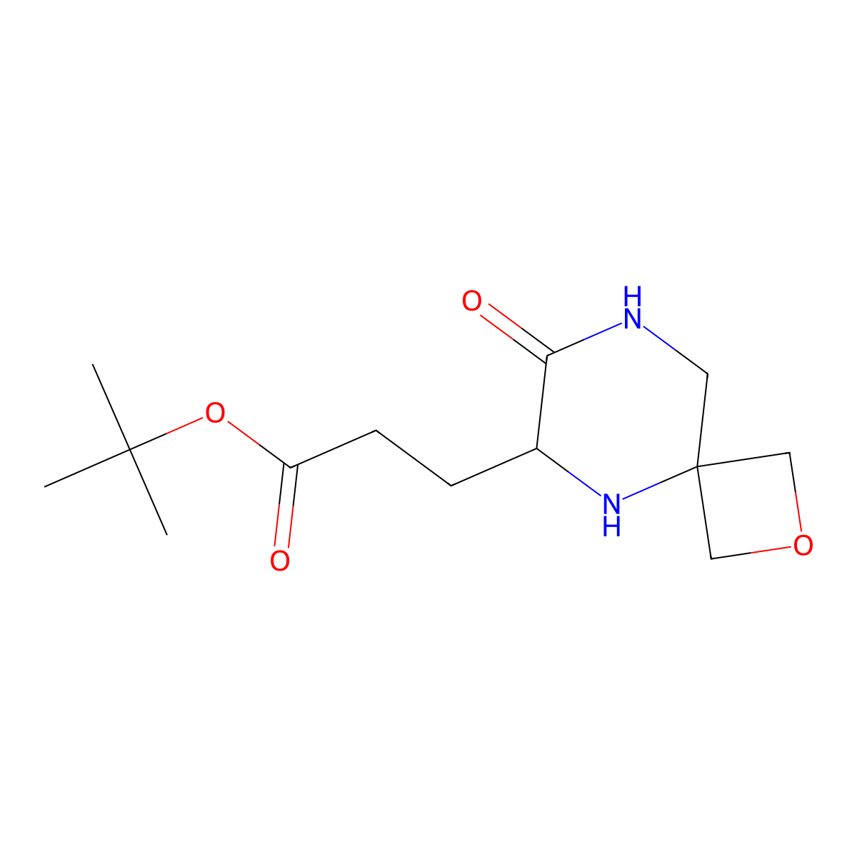 tert-butyl (S)-3-(7-oxo-2-oxa-5,8-diazaspiro[3.5]nonan-6-yl)propanoate molecular structure, CAS 2201583-50-6