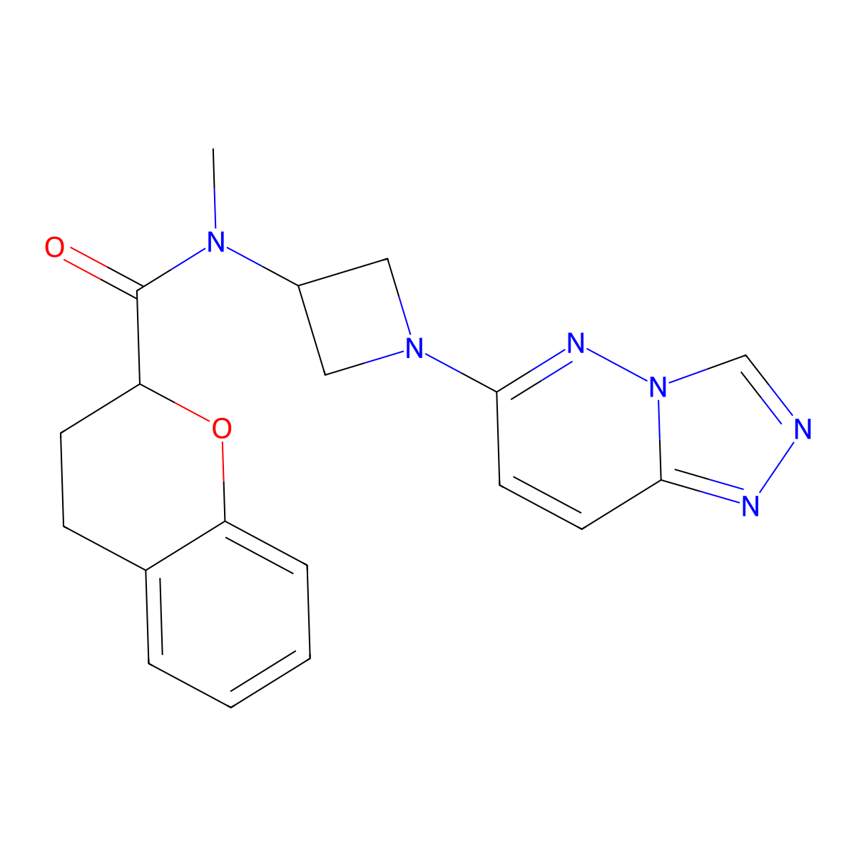 N-methyl-N-(1-{[1,2,4]triazolo[4,3-b]pyridazin-6-yl}azetidin-3-yl)-3,4-dihydro-2H-1-benzopyran-2-carboxamide molecular structure, CAS 2201584-38-3