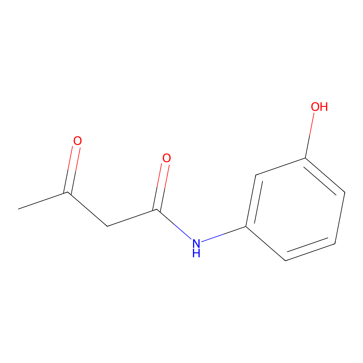 Butanamide, N-(3-hydroxyphenyl)-3-oxo- molecular structure, CAS 22016-03-1
