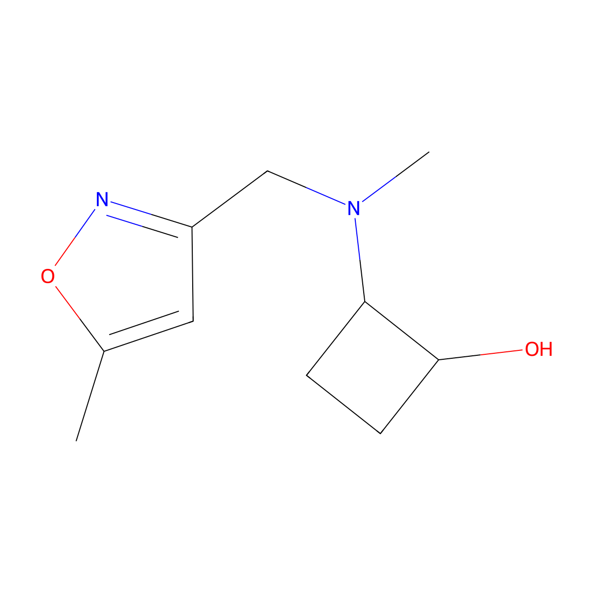 2-{Methyl[(5-methyl-1,2-oxazol-3-yl)methyl]amino}cyclobutan-1-ol molecular structure, CAS 2201615-99-6