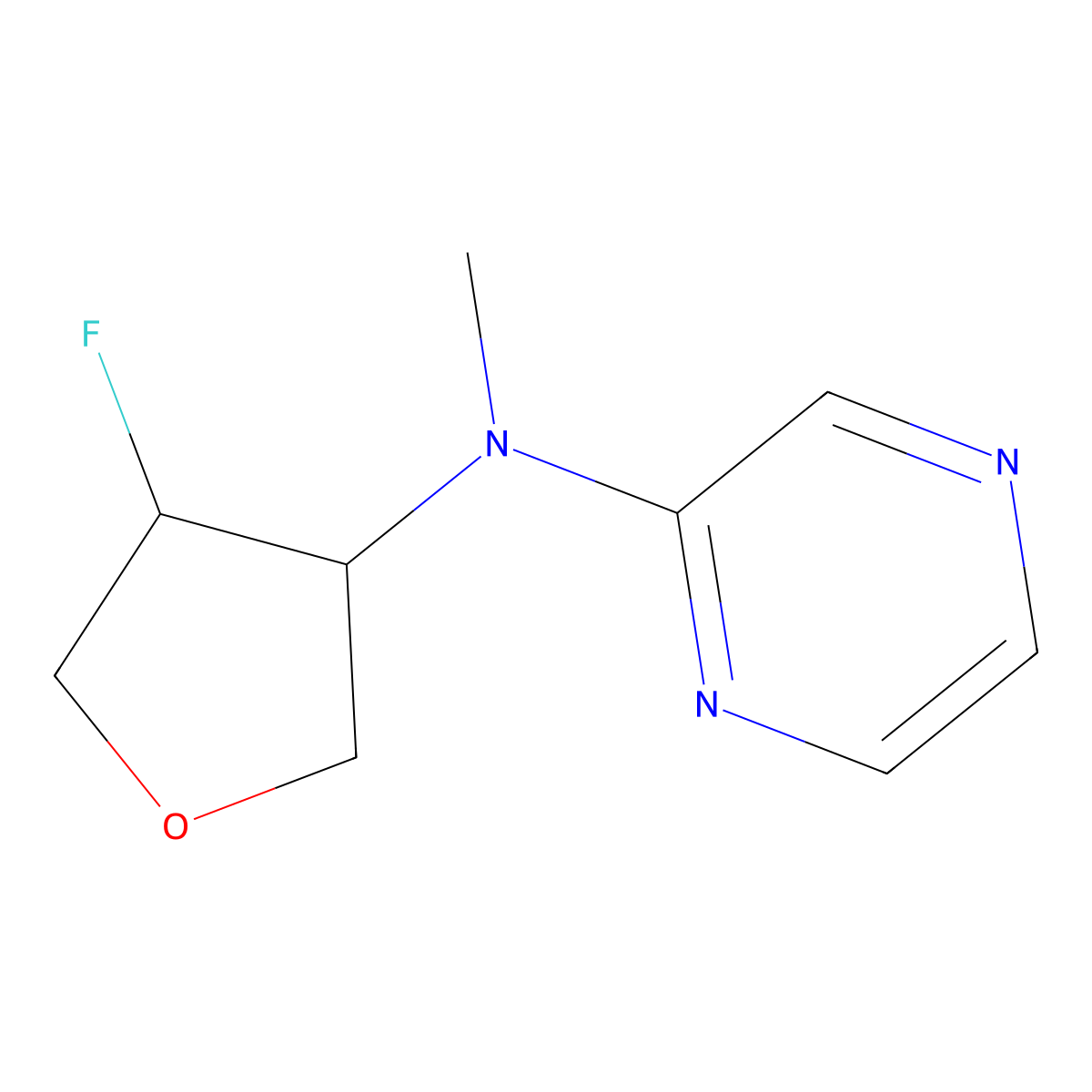N-(4-fluorooxolan-3-yl)-N-methylpyrazin-2-amine molecular structure, CAS 2201616-93-3