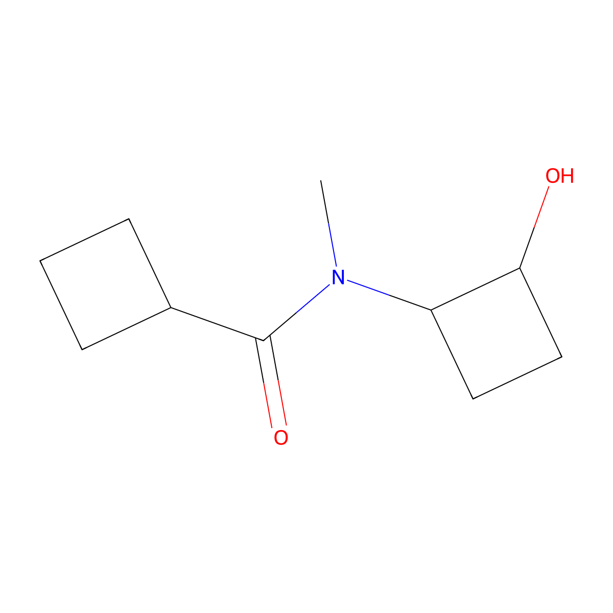 N-(2-hydroxycyclobutyl)-N-methylcyclobutanecarboxamide molecular structure, CAS 2201618-85-9