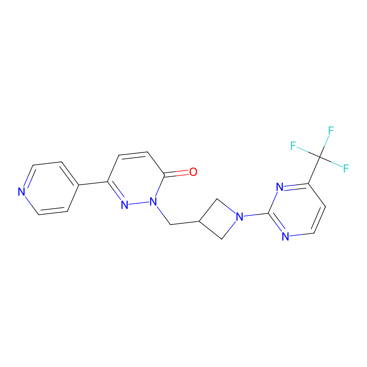 6-(Pyridin-4-yl)-2-({1-[4-(trifluoromethyl)pyrimidin-2-yl]azetidin-3-yl}methyl)-2,3-dihydropyridazin-3-one molecular structure, CAS 2201620-83-7