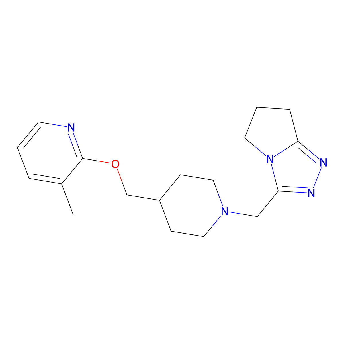 3-methyl-2-{[1-({5H,6H,7H-pyrrolo[2,1-c][1,2,4]triazol-3-yl}methyl)piperidin-4-yl]methoxy}pyridine molecular structure, CAS 2201652-19-7