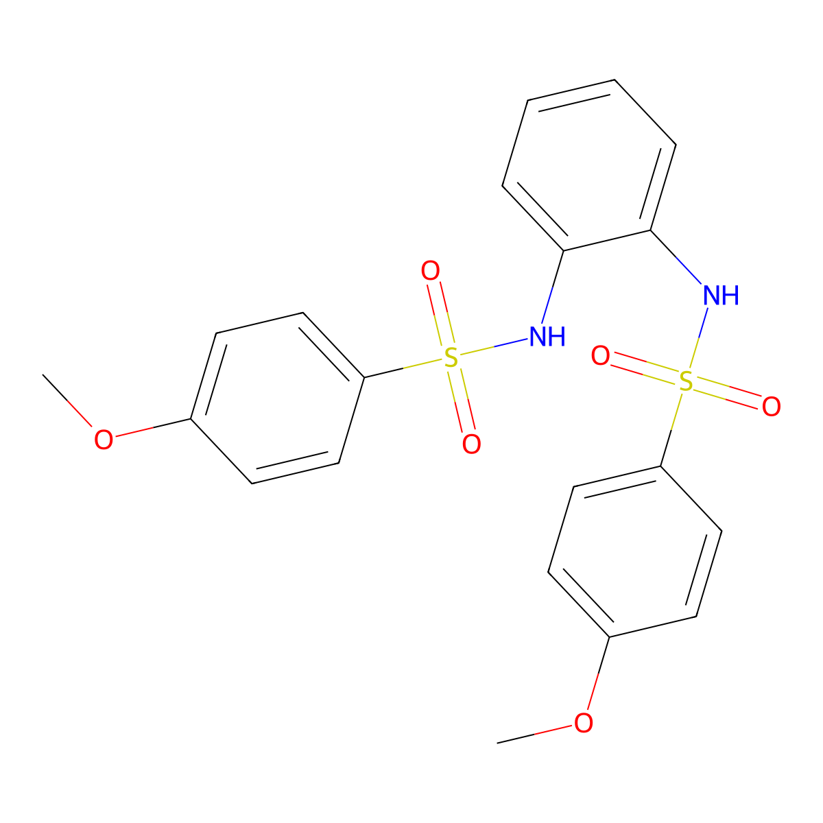 4-methoxy-N-[2-[(4-methoxyphenyl)sulfonylamino]phenyl]benzenesulfonamide molecular structure, CAS 220166-48-3