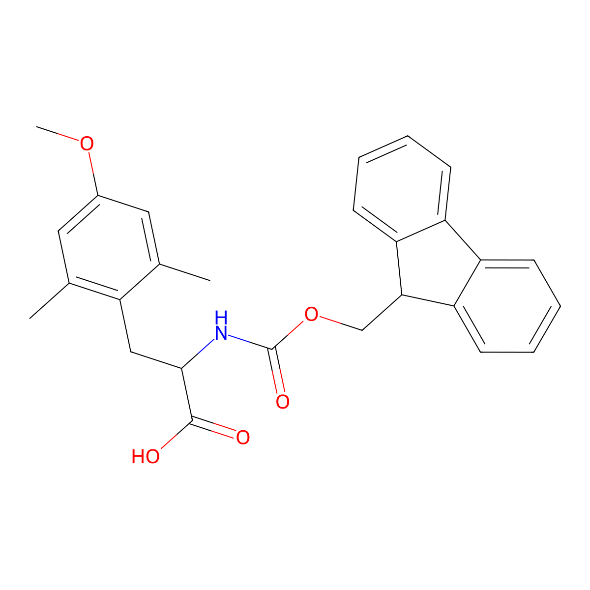 (2S)-2-(9H-fluoren-9-ylmethoxycarbonylamino)-3-(4-methoxy-2,6-dimethylphenyl)propanoic acid molecular structure, CAS 2201662-10-2