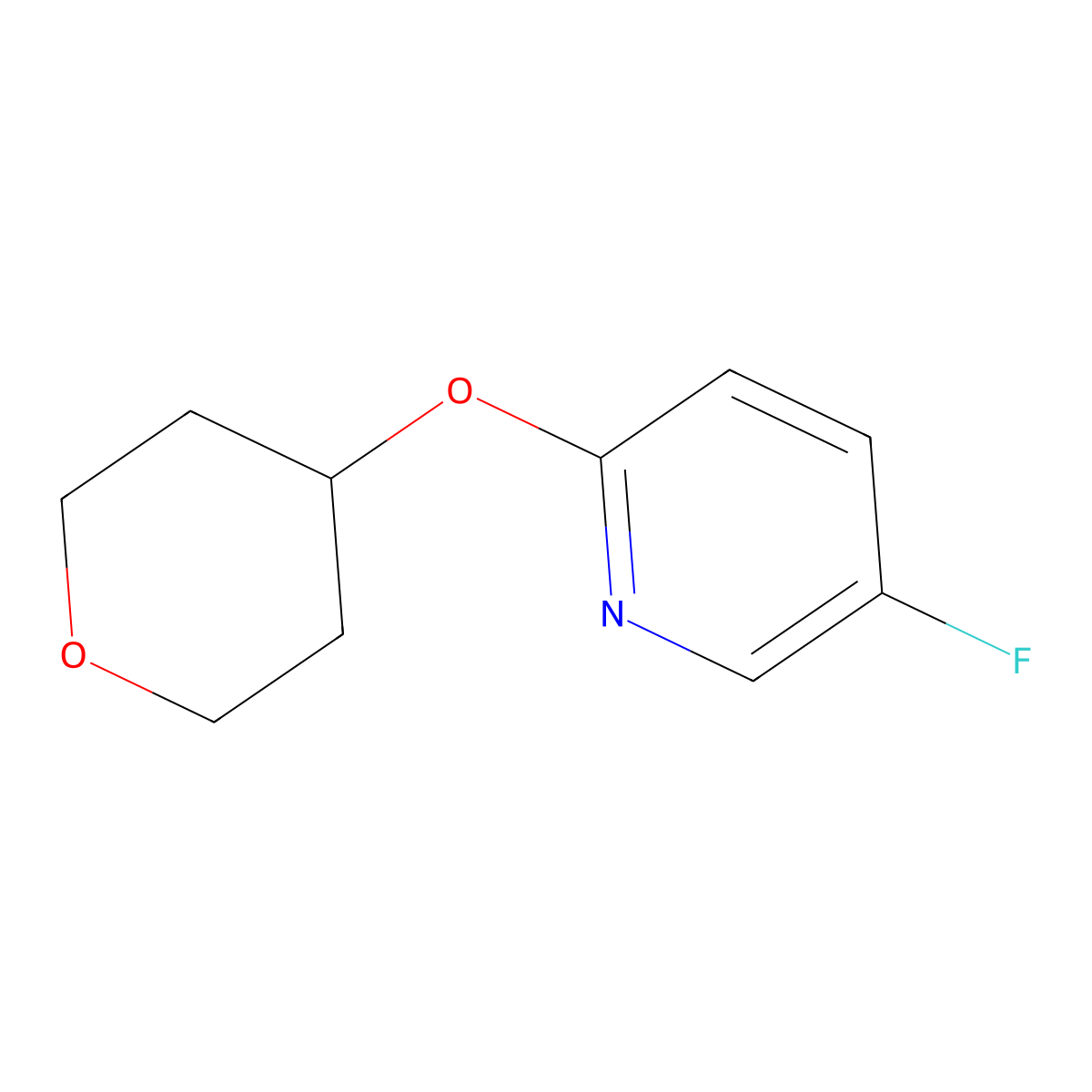 5-Fluoro-2-(oxan-4-yloxy)pyridine molecular structure, CAS 2201691-62-3
