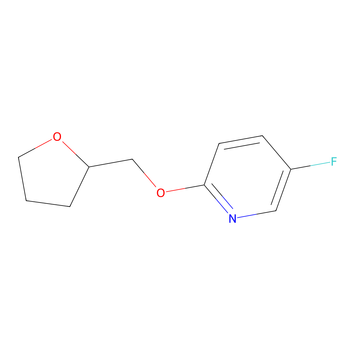 5-Fluoro-2-[(oxolan-2-yl)methoxy]pyridine molecular structure, CAS 2201691-88-3