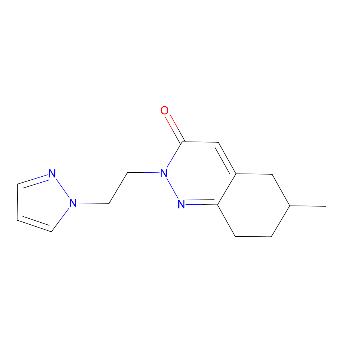 6-methyl-2-[2-(1H-pyrazol-1-yl)ethyl]-2,3,5,6,7,8-hexahydrocinnolin-3-one molecular structure, CAS 2201692-15-9