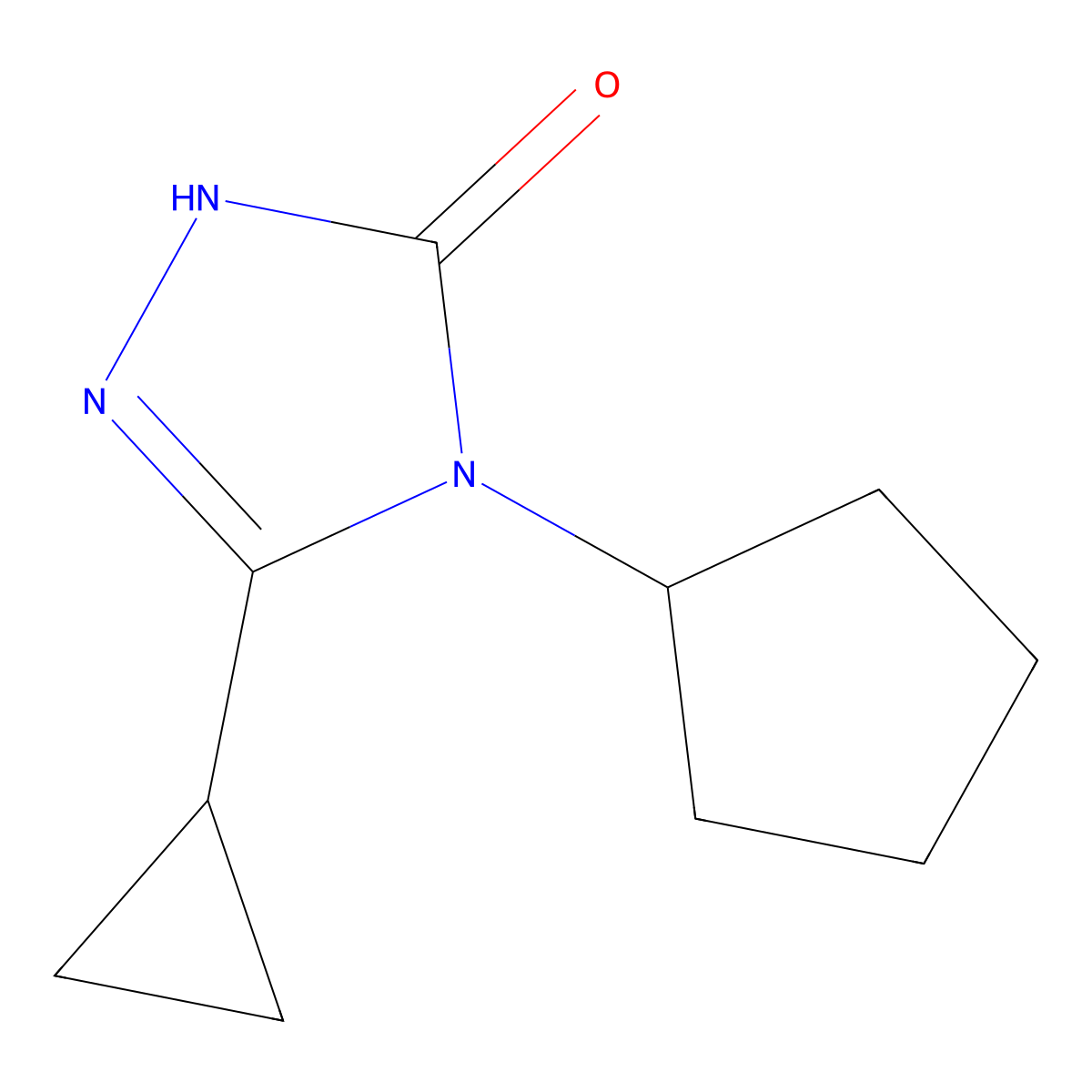 4-cyclopentyl-3-cyclopropyl-4,5-dihydro-1H-1,2,4-triazol-5-one molecular structure, CAS 2201693-23-2