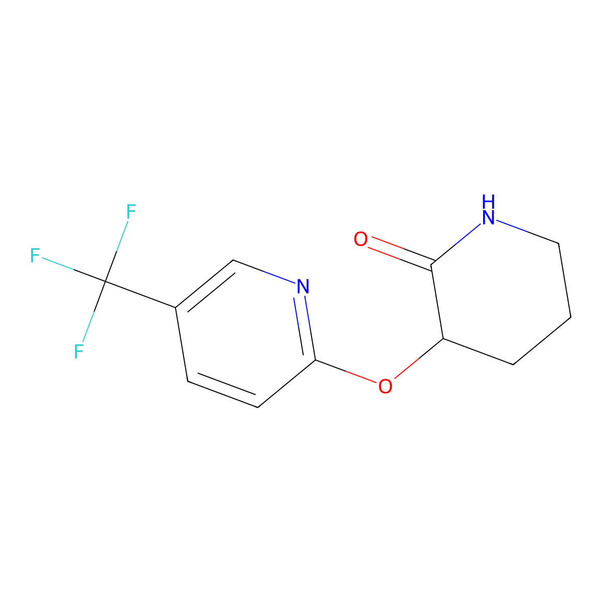 3-{[5-(Trifluoromethyl)pyridin-2-yl]oxy}piperidin-2-one molecular structure, CAS 2201693-38-9
