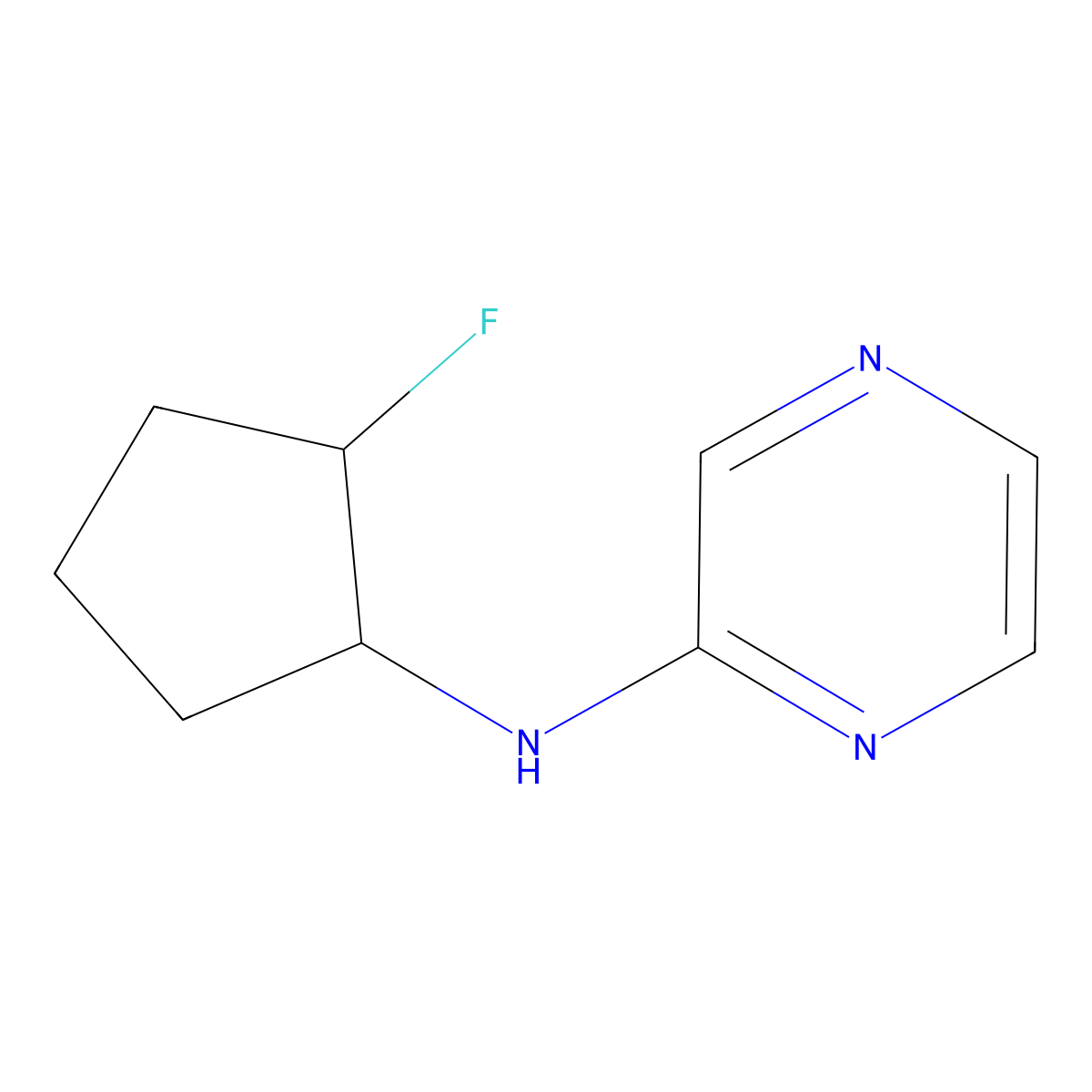 N-(2-fluorocyclopentyl)pyrazin-2-amine molecular structure, CAS 2201693-53-8