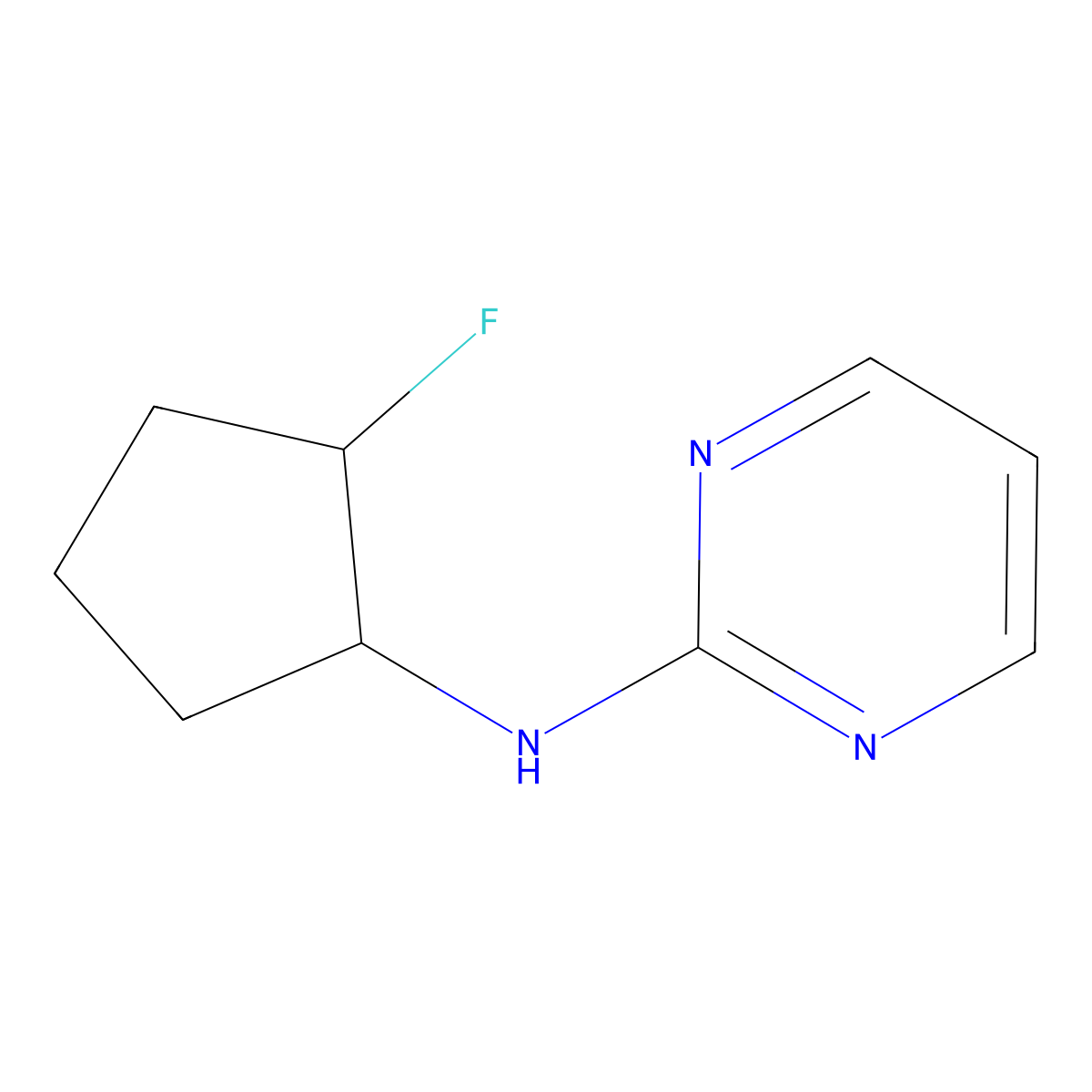 N-(2-fluorocyclopentyl)pyrimidin-2-amine molecular structure, CAS 2201693-55-0