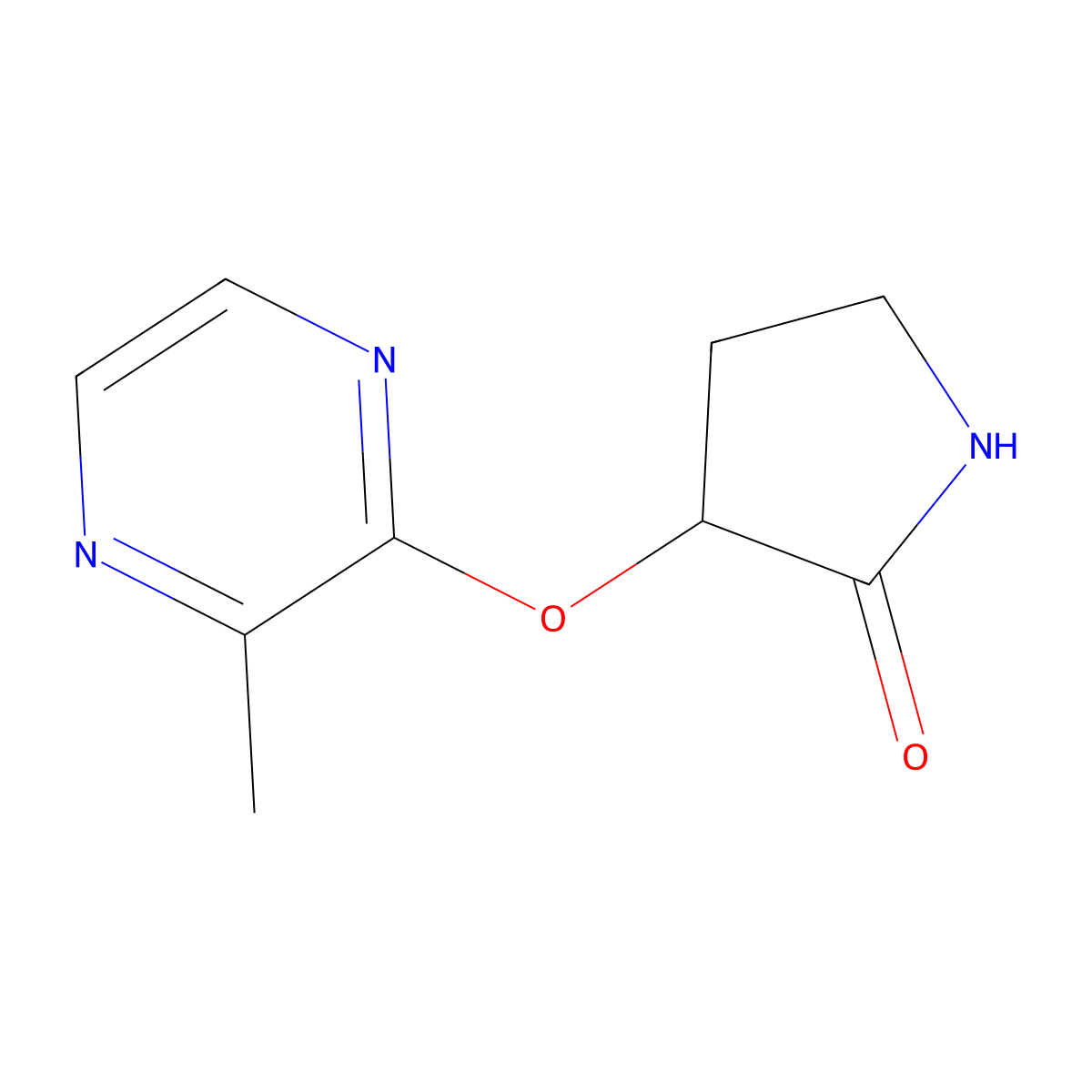 3-[(3-Methylpyrazin-2-yl)oxy]pyrrolidin-2-one molecular structure, CAS 2201694-70-2