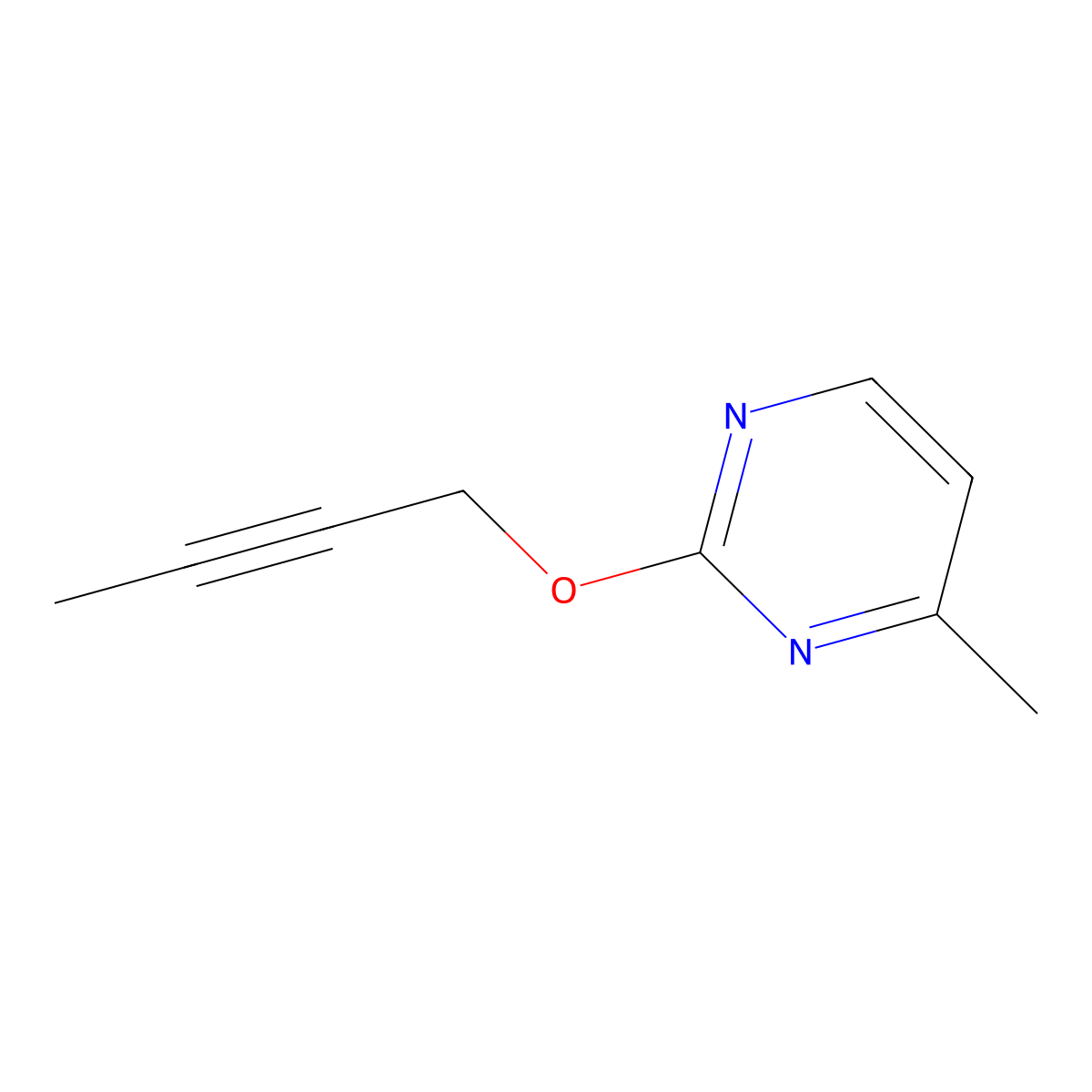 2-(But-2-yn-1-yloxy)-4-methylpyrimidine molecular structure, CAS 2201695-00-1