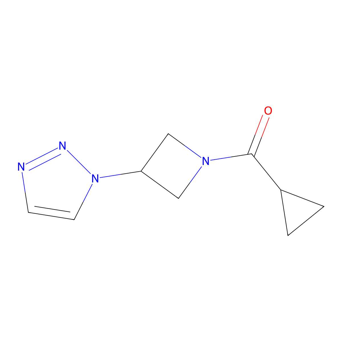 (3-(1H-1,2,3-triazol-1-yl)azetidin-1-yl)(cyclopropyl)methanone molecular structure, CAS 2201698-63-5