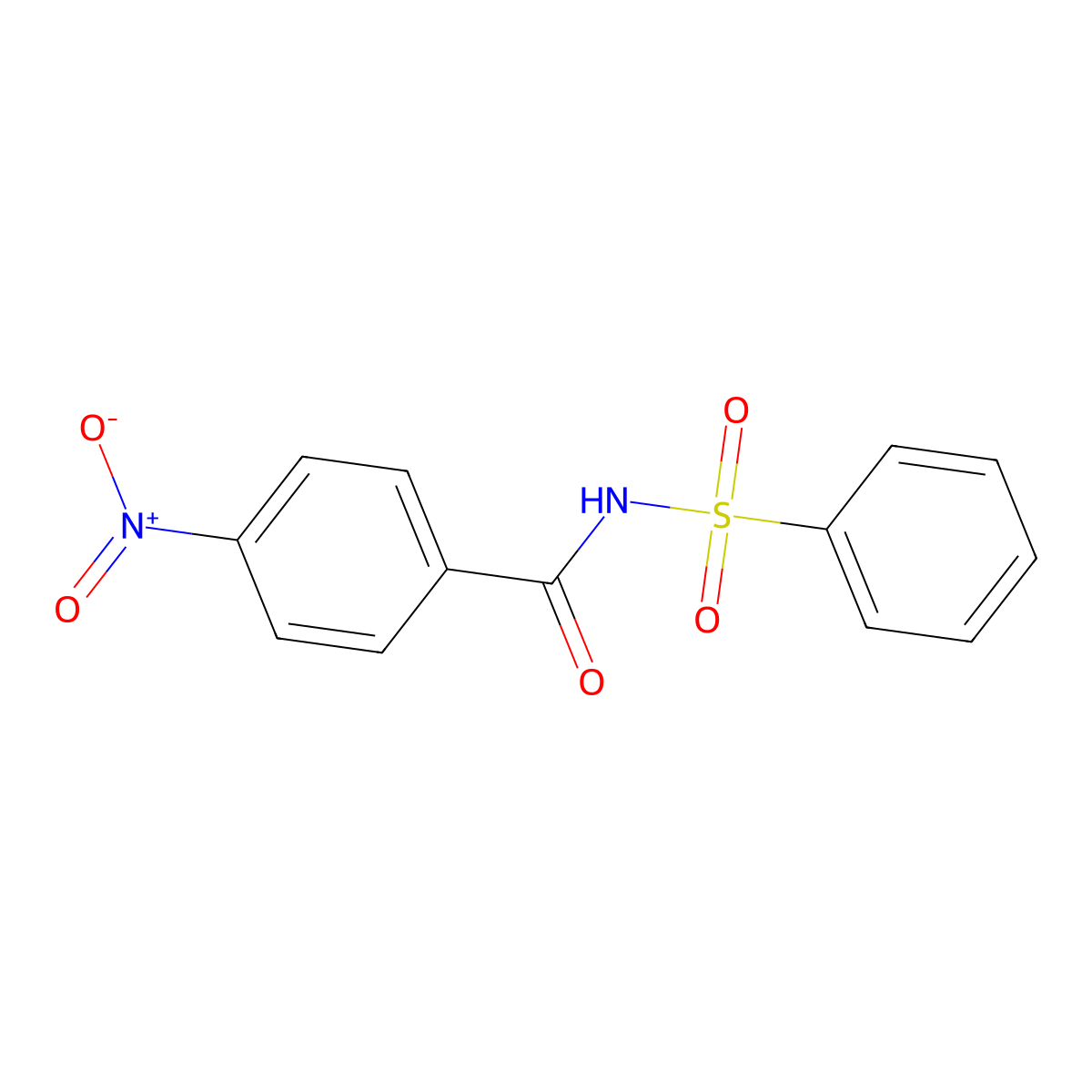 Benzamide, 4-nitro-N-(phenylsulfonyl)- molecular structure, CAS 22017-47-6