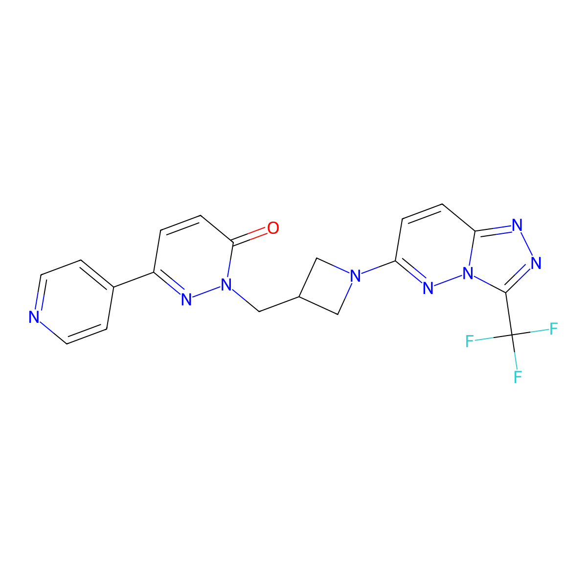 6-(Pyridin-4-yl)-2-({1-[3-(trifluoromethyl)-[1,2,4]triazolo[4,3-b]pyridazin-6-yl]azetidin-3-yl}methyl)-2,3-dihydropyridazin-3-one molecular structure, CAS 2201734-08-7