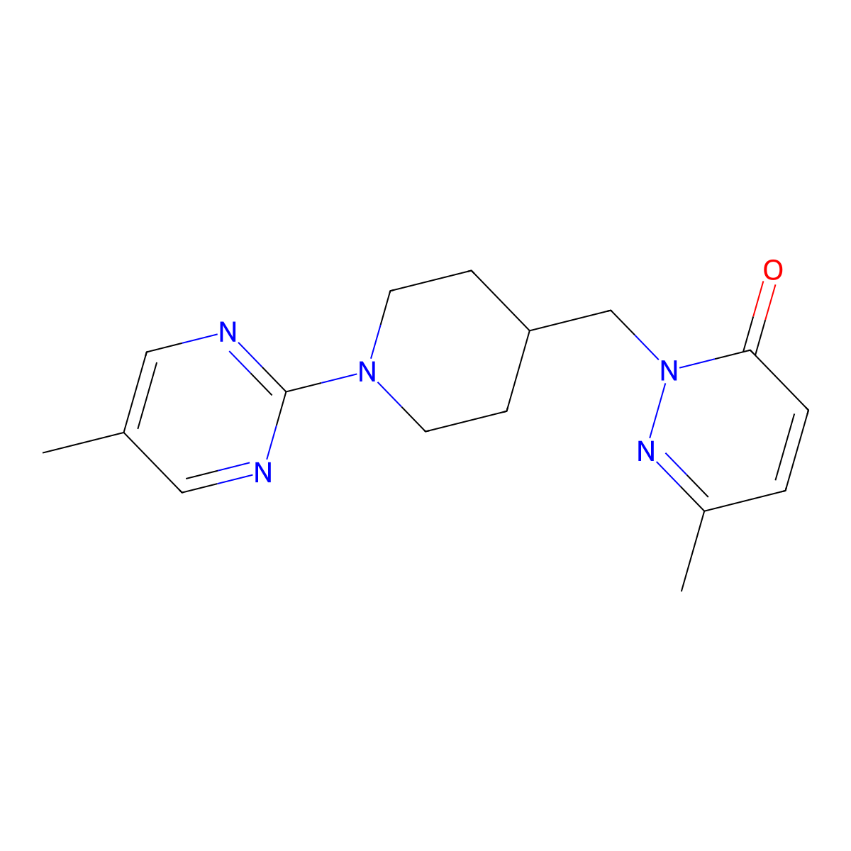 6-Methyl-2-{[1-(5-methylpyrimidin-2-yl)piperidin-4-yl]methyl}-2,3-dihydropyridazin-3-one molecular structure, CAS 2201737-52-0