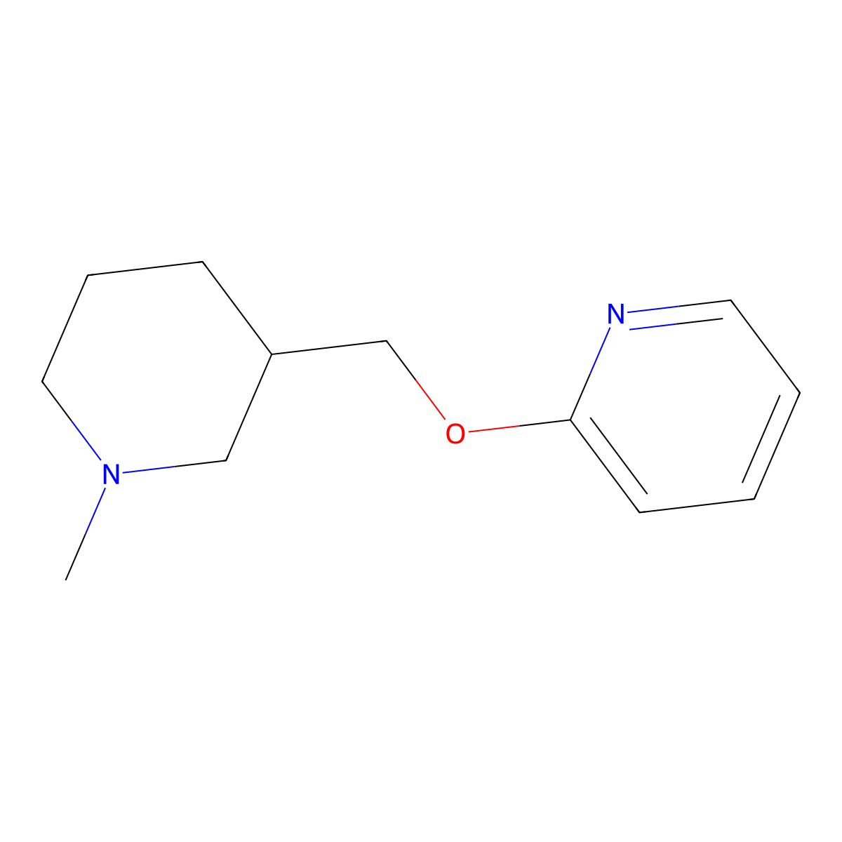 2-[(1-Methylpiperidin-3-yl)methoxy]pyridine molecular structure, CAS 2201737-61-1