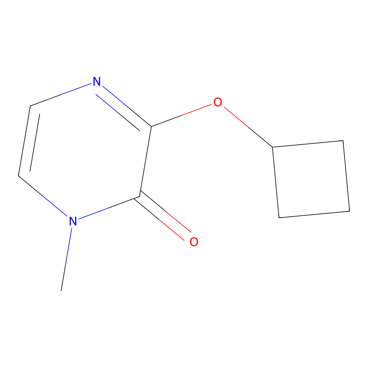 3-Cyclobutoxy-1-methyl-1,2-dihydropyrazin-2-one molecular structure, CAS 2201738-57-8