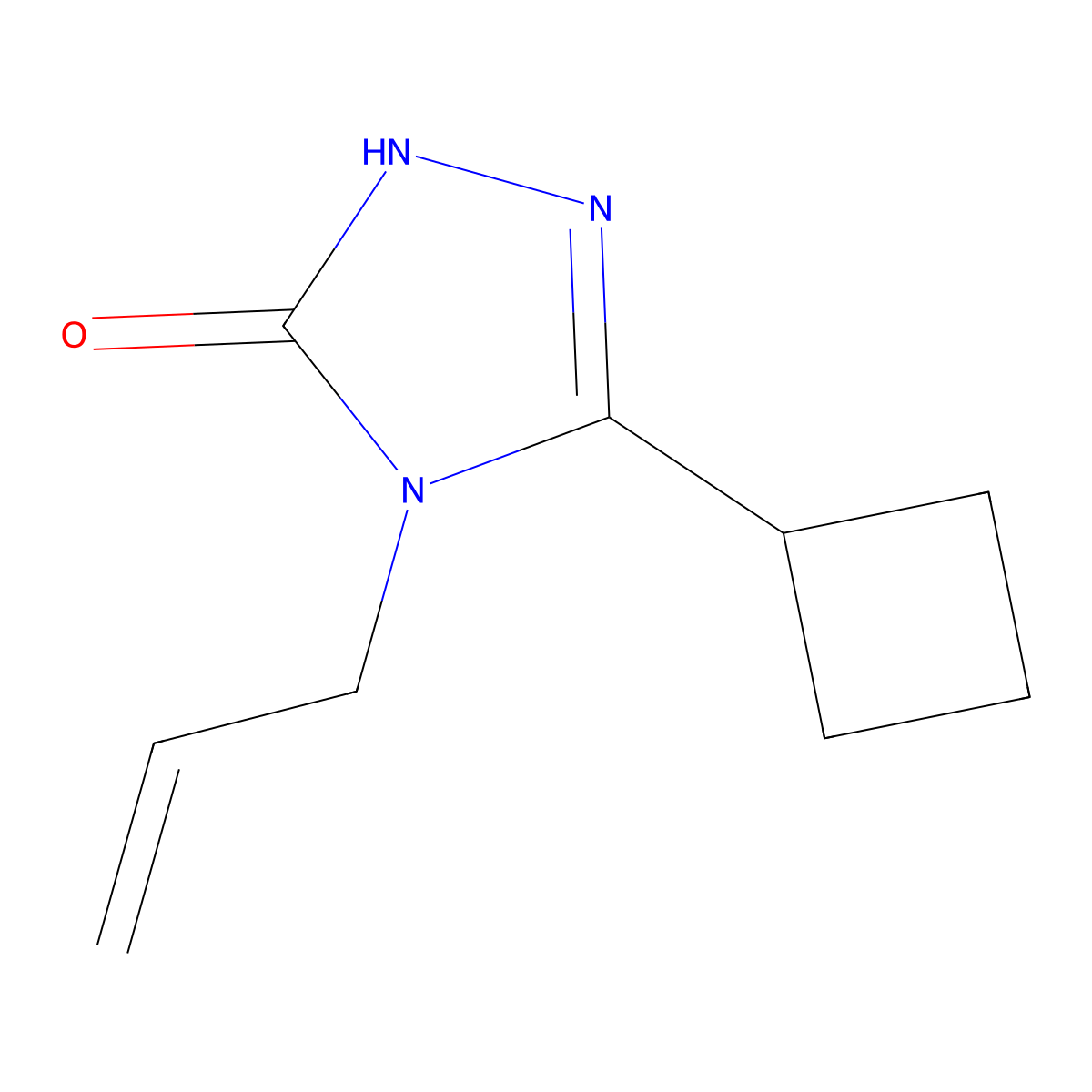 3-cyclobutyl-4-(prop-2-en-1-yl)-4,5-dihydro-1H-1,2,4-triazol-5-one molecular structure, CAS 2201738-60-3