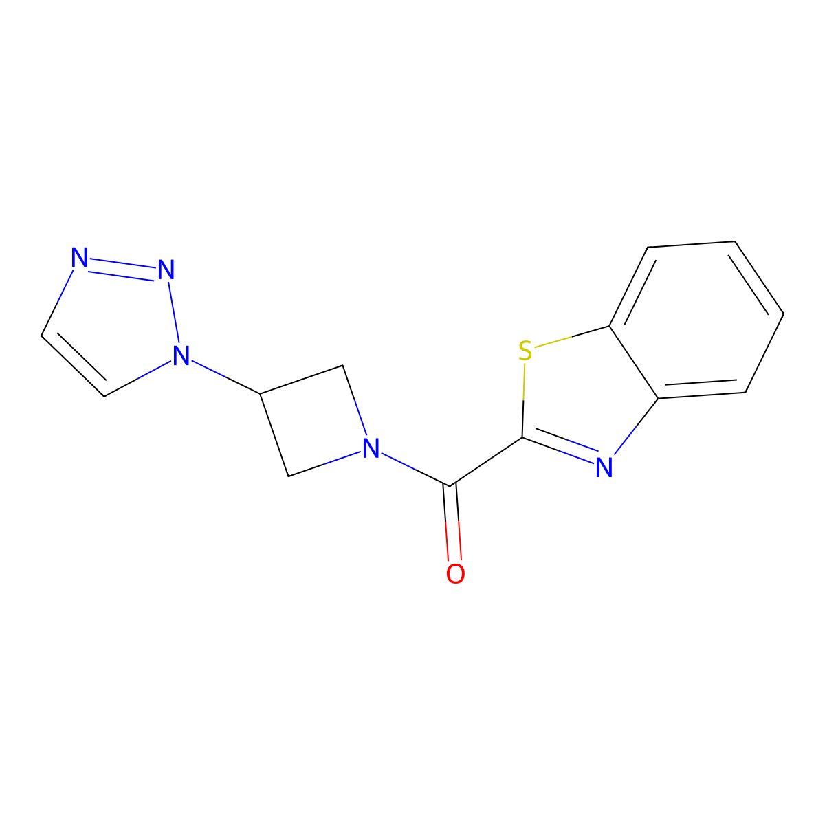 (3-(1H-1,2,3-triazol-1-yl)azetidin-1-yl)(benzo[d]thiazol-2-yl)methanone molecular structure, CAS 2201739-48-0