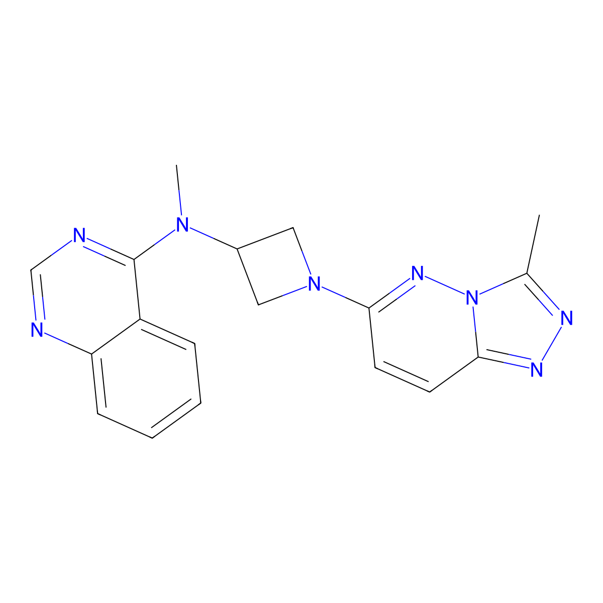 N-methyl-N-(1-{3-methyl-[1,2,4]triazolo[4,3-b]pyridazin-6-yl}azetidin-3-yl)quinazolin-4-amine molecular structure, CAS 2201740-68-1