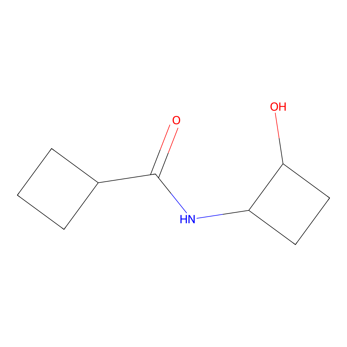 N-(2-hydroxycyclobutyl)cyclobutanecarboxamide molecular structure, CAS 2201774-37-8