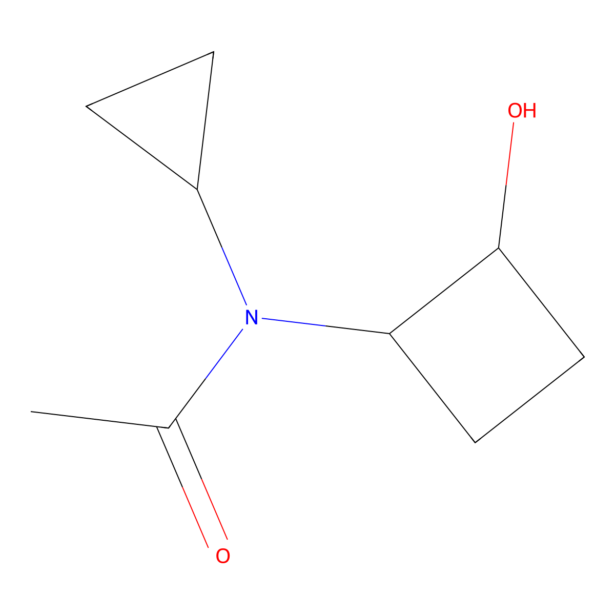 N-cyclopropyl-N-(2-hydroxycyclobutyl)acetamide molecular structure, CAS 2201774-40-3